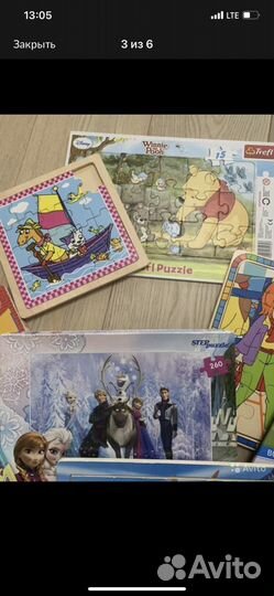 Деревянные пазлы и мозаика для детей