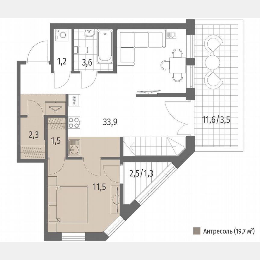 1-к. квартира, 79,4 м², 1/7 эт.