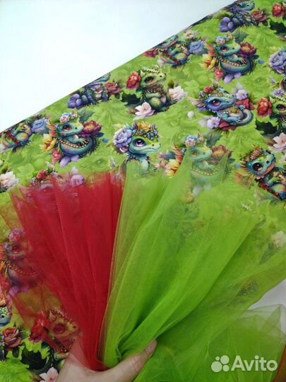 Ткань Кулирка и футер новогодняя