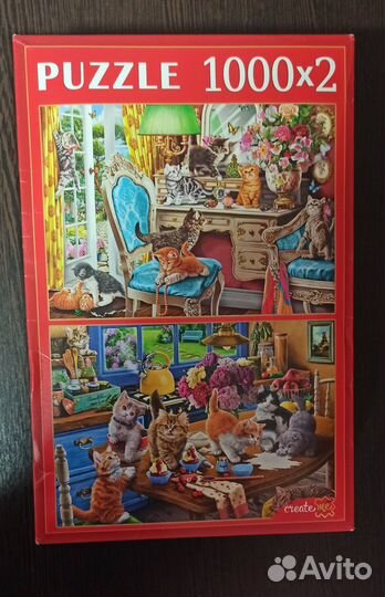 Пазлы Рыжий кот 1000 и 500