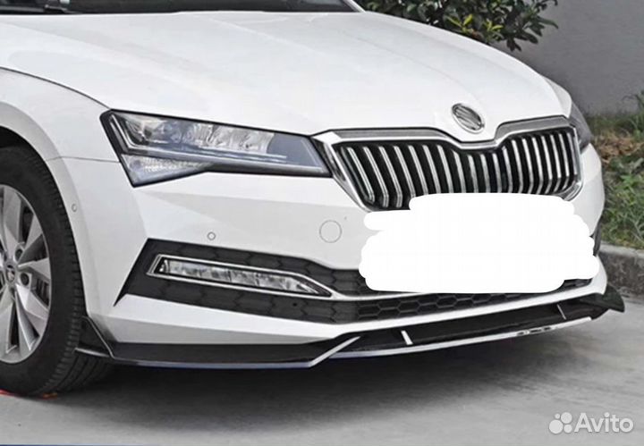 Сплиттер на передний бампер Skoda Superb 3