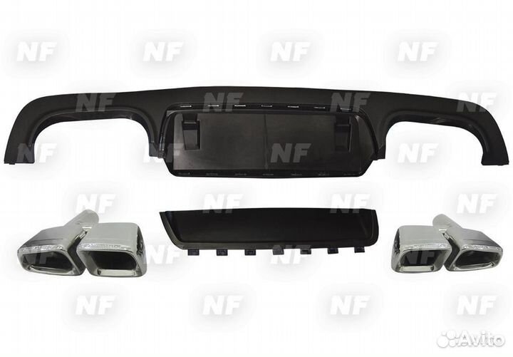 Диффузор с насадками 63 AMG Mercedes S221