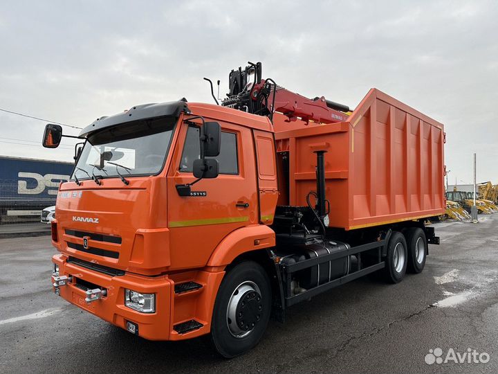 Ломовоз 30 м³ КАМАЗ 65115-3094-48 с КМУ Велмаш-С, 2024