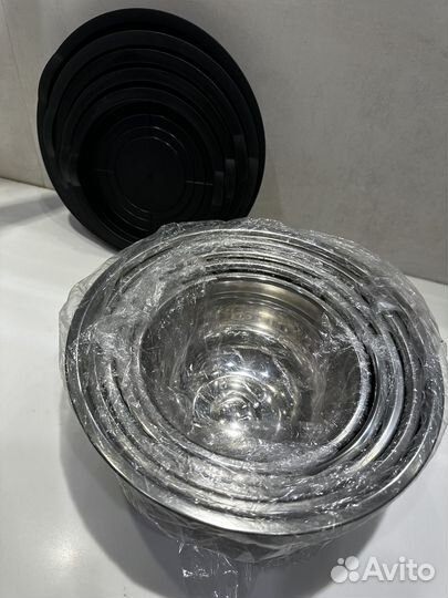 Набор мисок с крышкой из нержавеющей стали