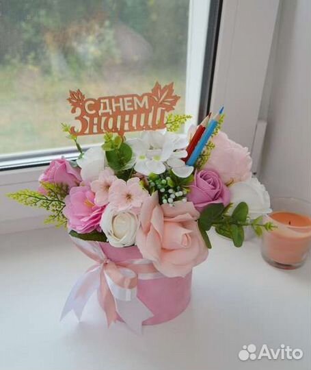 Букет из мыльных цветов на день учителя