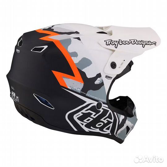 Troy Lee Designs Gp Volt Мотошлем Camo White Белый