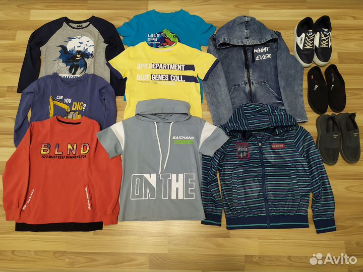 Детские вещи и обувь пакетом на мальчика 9-10 лет
