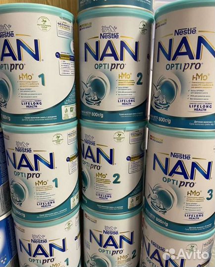 Смесь NAN optipro, гипоаллергенный 1,2,3 800 грамм