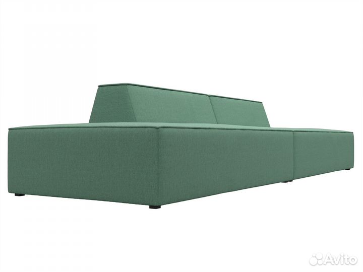 Диван прямой модульный Монс лофт, рогожка, амур зеленый