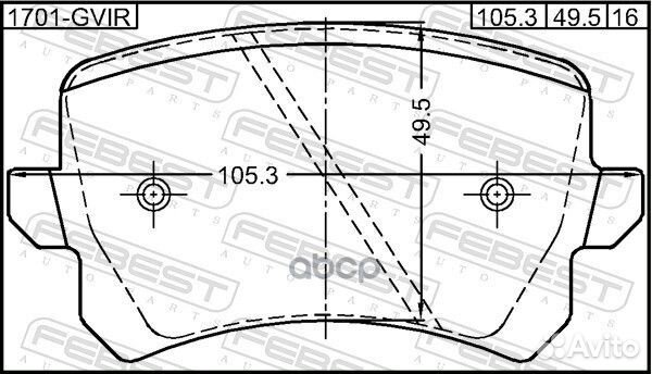 Колодки тормозные задние комплект 1701-gvir Febest