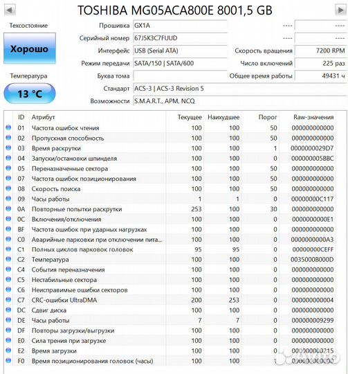 HDD toshiba 8TB SATA