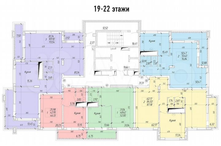 2-к. квартира, 87,2 м², 22/25 эт.