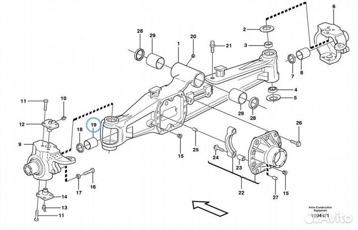 118504 Втулка полуоси для экскаватора погрузчика