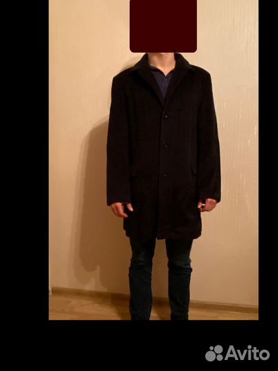 Муж. весенне-осеннее шерстяное пальто б/у, 48-50
