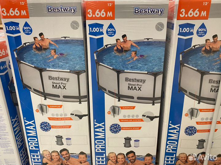 Каркасный бассейн 366х100 новые с фильтром