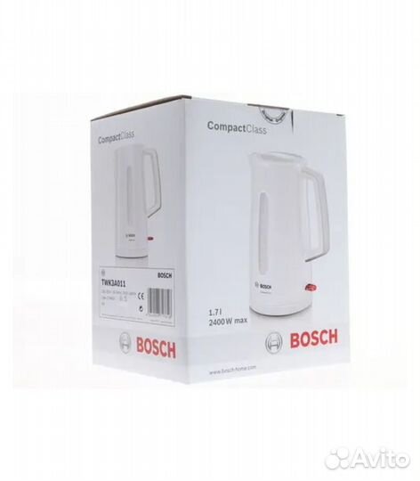 Чайник электрический Bosch TWK3A011, 2400 Вт, белы