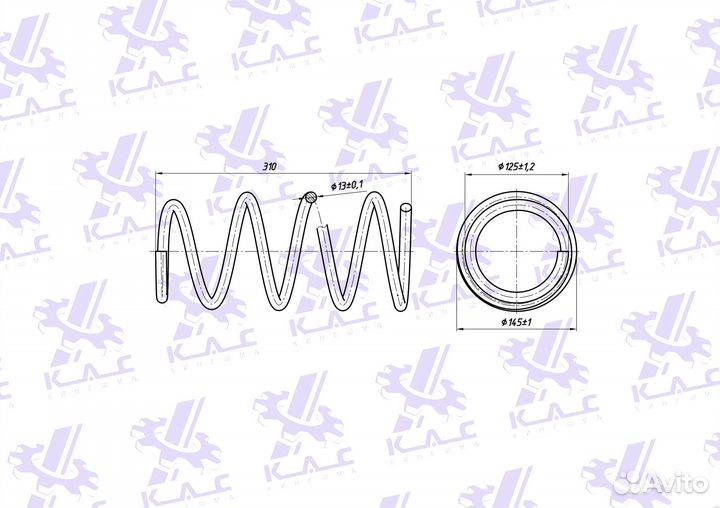 Пружина (2 шт.) передней подвески Renault Logan 1