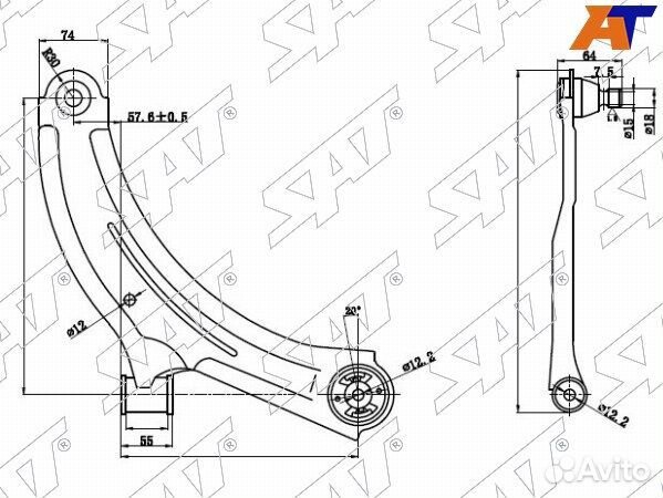 Рычаг нижний с шаровой nissan tiida