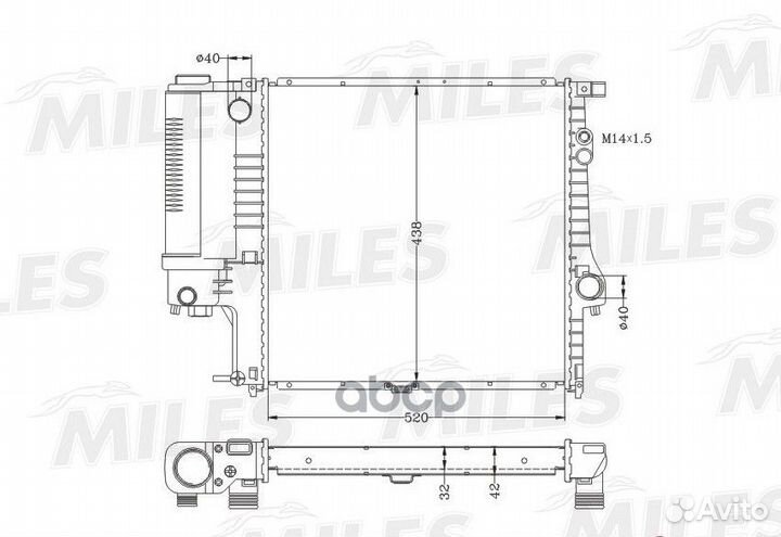 Радиатор BMW E39 2.0-2.8 M/T 95-04 паяный acrb1