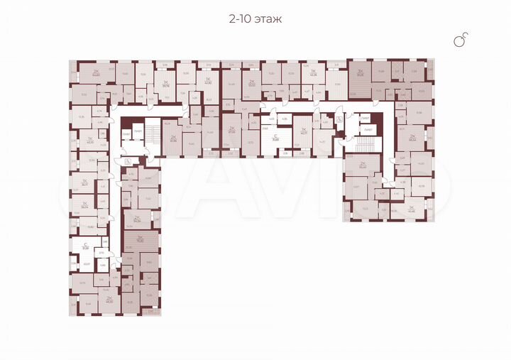 2-к. квартира, 67,6 м², 10/14 эт.