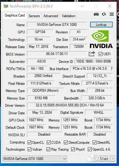 1080 8g asus turbo