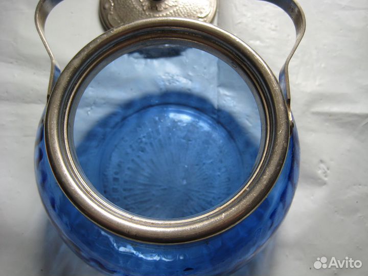 Сахарница СССР (синее стекло)