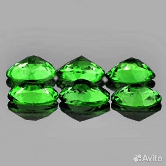 Гранат натуральный 1,05Ct 6шт 4х3мм VVS Зеленый