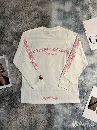 Лонгслив Chrome Hearts бел/роз