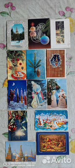 Открытки Новогодние СССР двойные.Подписанные