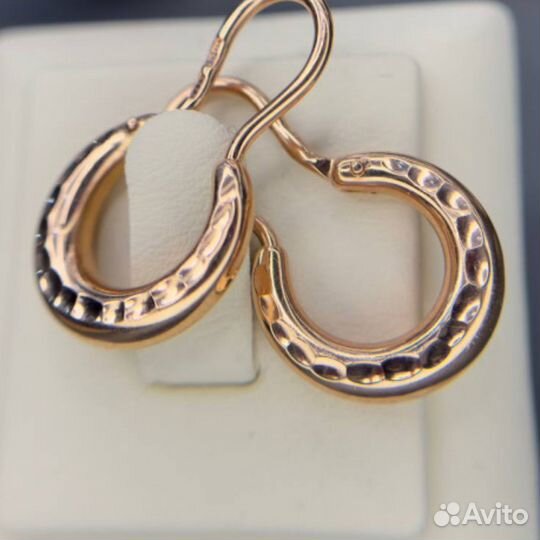 Золотые серьги женские шары 585 золото калачи