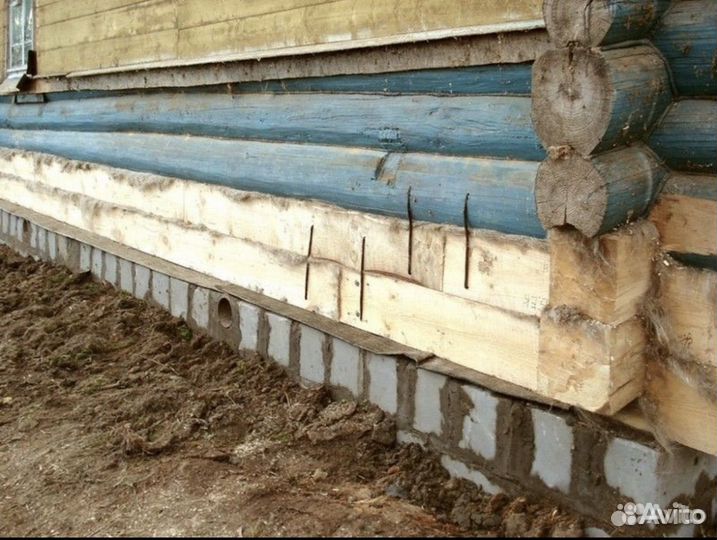 Поднятие домов, замена венцов