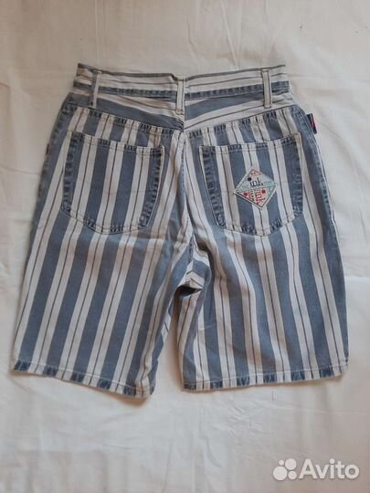 Джинсовые шорты, размер 42, высокая посадка