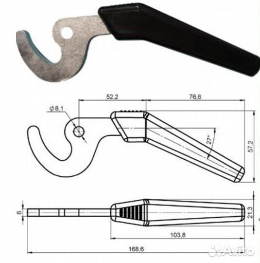 Ручка для дверцы котла отопления и печей