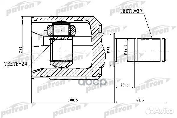Шрус внутренний левый 27x41x24 KIA sportage 04