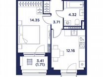 1-к. квартира, 34,5 м², 3/5 эт.