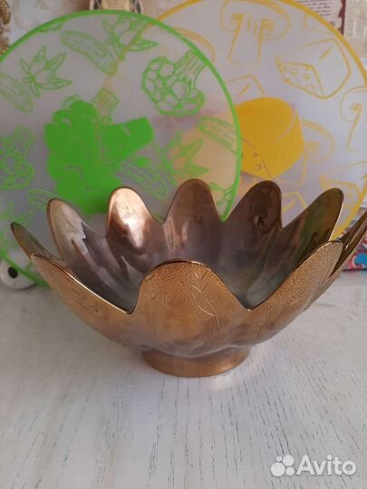 Салатник цветное стекло СССР