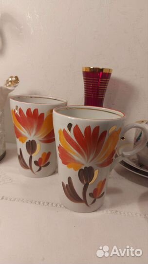 Статуэтка Конь, чашки Чайка и ваза