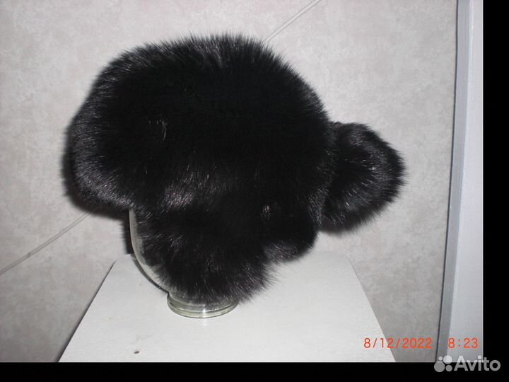 Шапка ушанка из меха песца