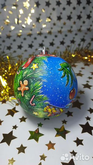 Ёлочный шар с росписью