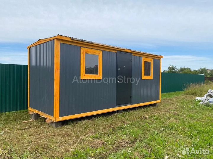Вагончик бытовка строительная с установкой