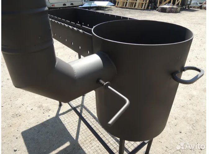 Мангал с печью под казан