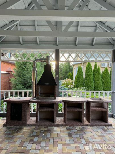 Мангальная зона, камин-барбекю, гриль комплекс, пе