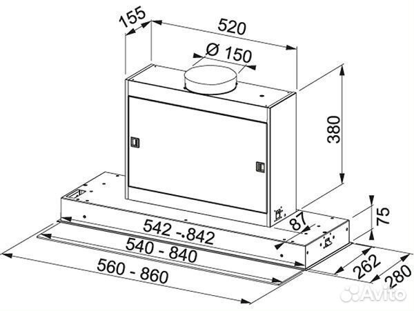 Вытяжка Franke fmpos 608 BI X нержавеющая сталь