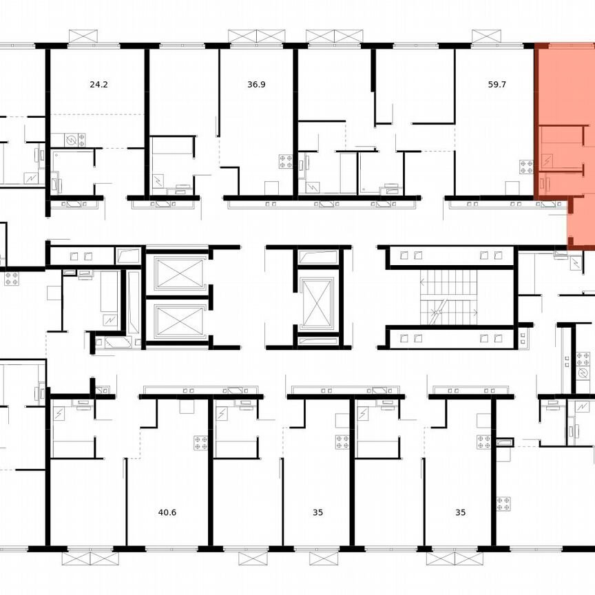 2-к. квартира, 52,9 м², 2/14 эт.