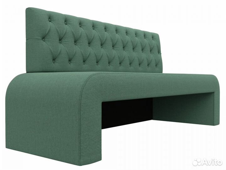 Диван кухонный прямой Кармен Люкс, рогожка, амур зеленый