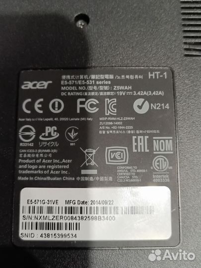 Acer E5-571/E5-531 Z5WAH запчасти