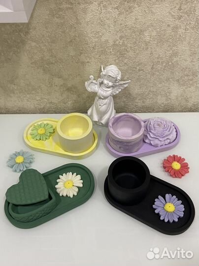 Декор из гипса, свечи