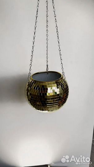 Кашпо из диско шара / кашпо из зеркальной мозаики