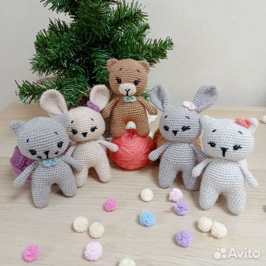 Мягкая игрушка Брелок Зайка Котик Мишутка