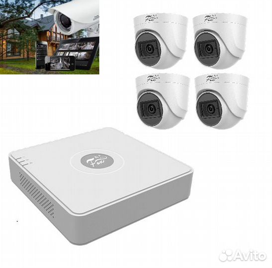 Видеонаблюдение с удаленным доступом и звуком 4кам